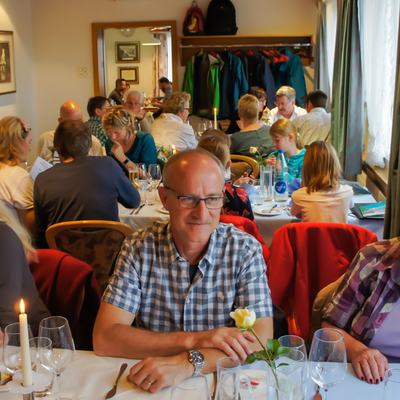 Essen im Restaurant "Brücke" in Hagneck